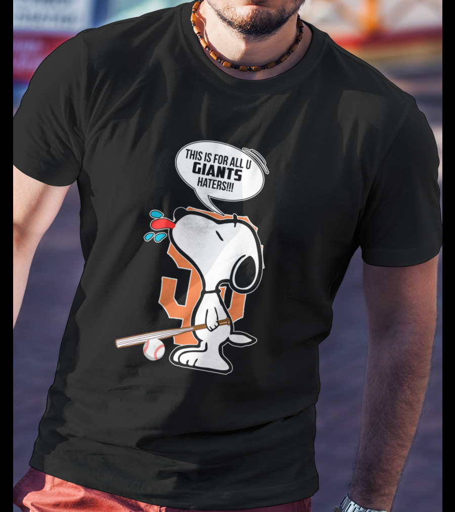 Snoopy San Francisco Giants Haters Baseball T-Shirt
