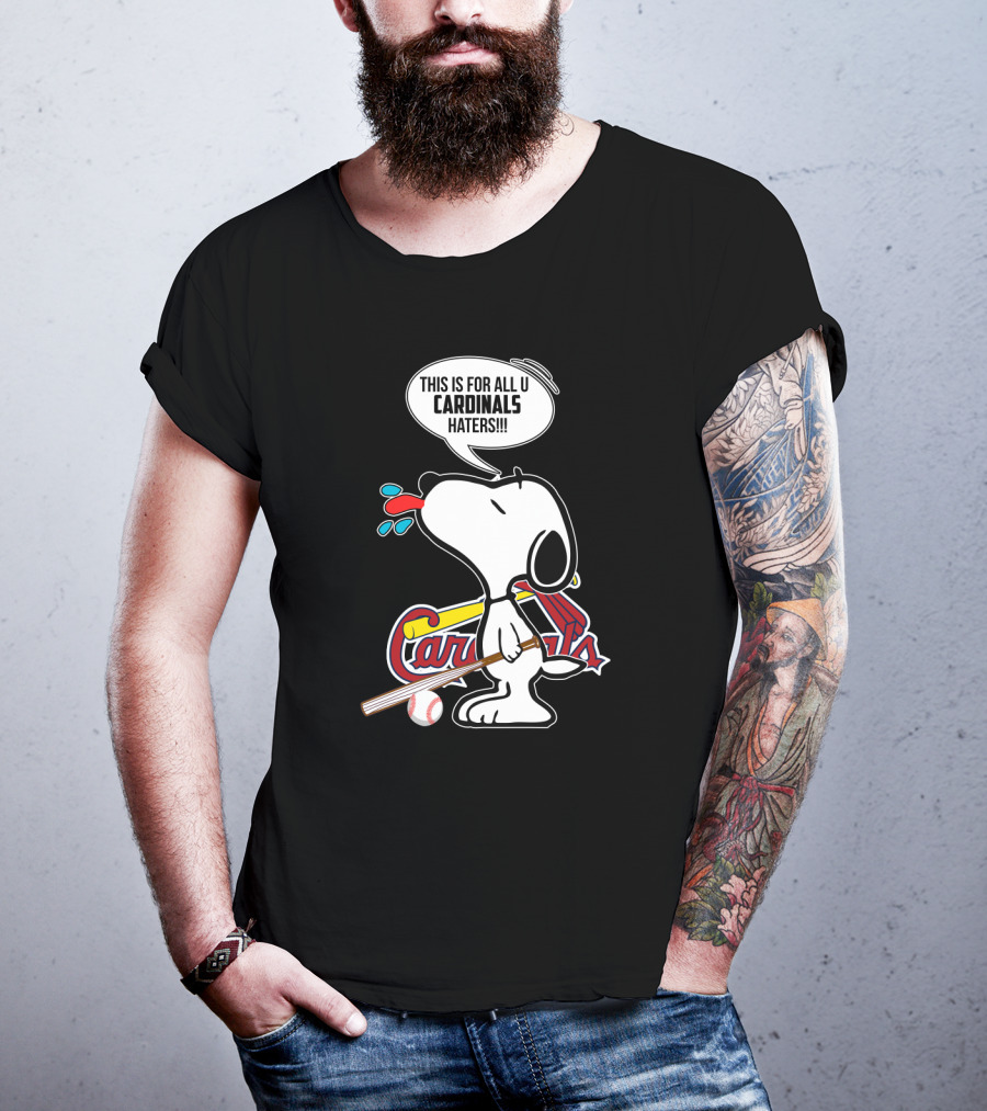 Snoopy MLB Cardinals Defense St. Louis Baseball Fans T-Shirt