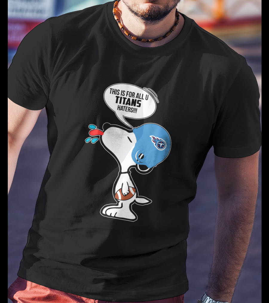 Snoopy Titans Haters Football Speech Bubble Helmet T-Shirt
