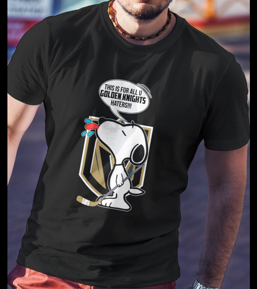 Snoopy And Vegas Golden Knights Haters Funny Hockey Theme With Iconic Character And Team T-Shirt