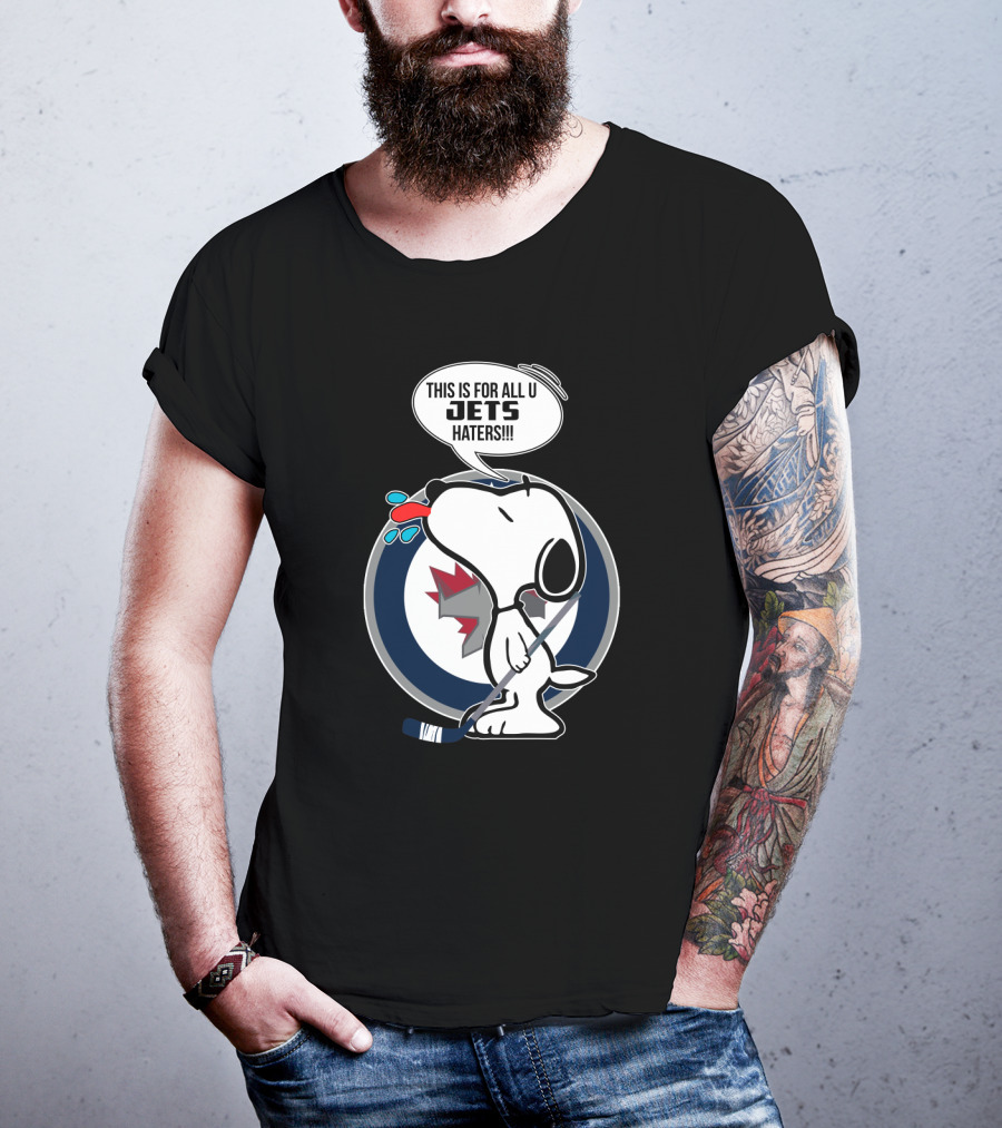 Snoopy Jets Haters Funny Winnipeg Fans Hockey T-Shirt