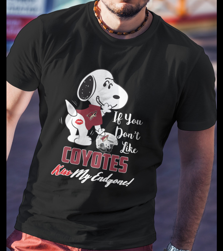 If You Don't Like Arizona Coyotes Kiss My Endzone Snoopy Football T-Shirt