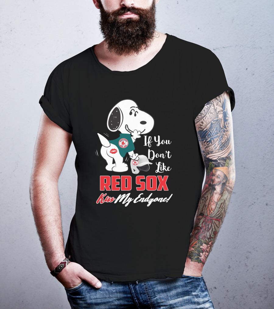 Snoopy If You Don't Like Boston Red Sox Kiss My Endzone T-Shirt