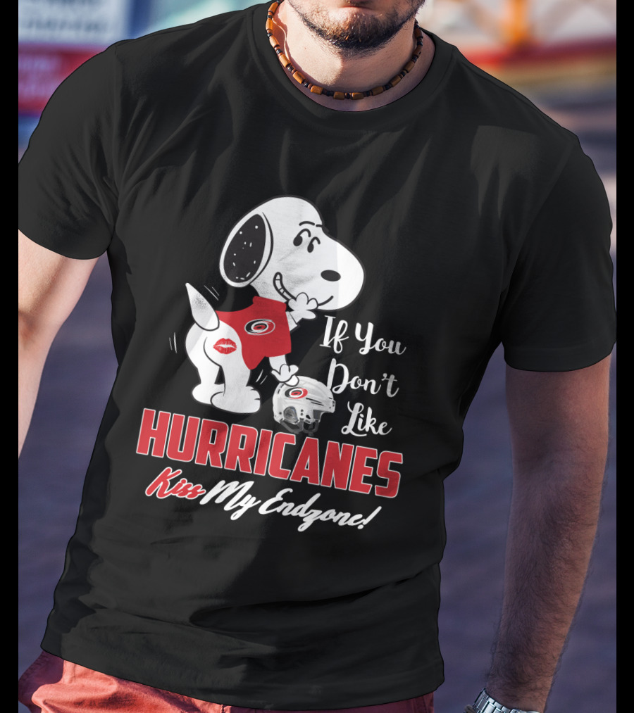 If You Don’t Like Hurricanes Kiss My Endzone Snoopy Carolina Hurricanes T-Shirt