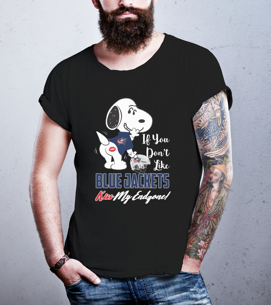 Snoopy If You Don't Like Columbus Blue Jackets Kiss My Endzone T-Shirt