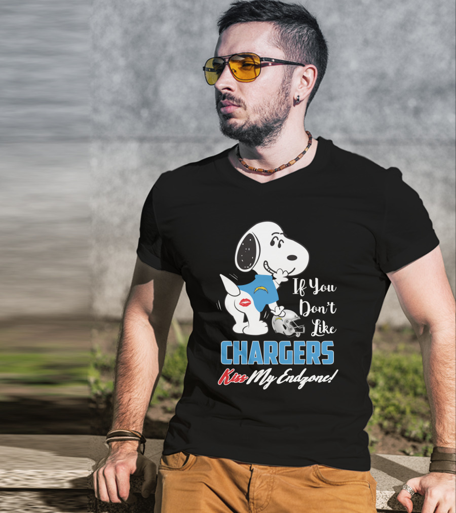 Snoopy Los Angeles Chargers If You Don't Like Chargers Kiss My Endzone T-Shirt