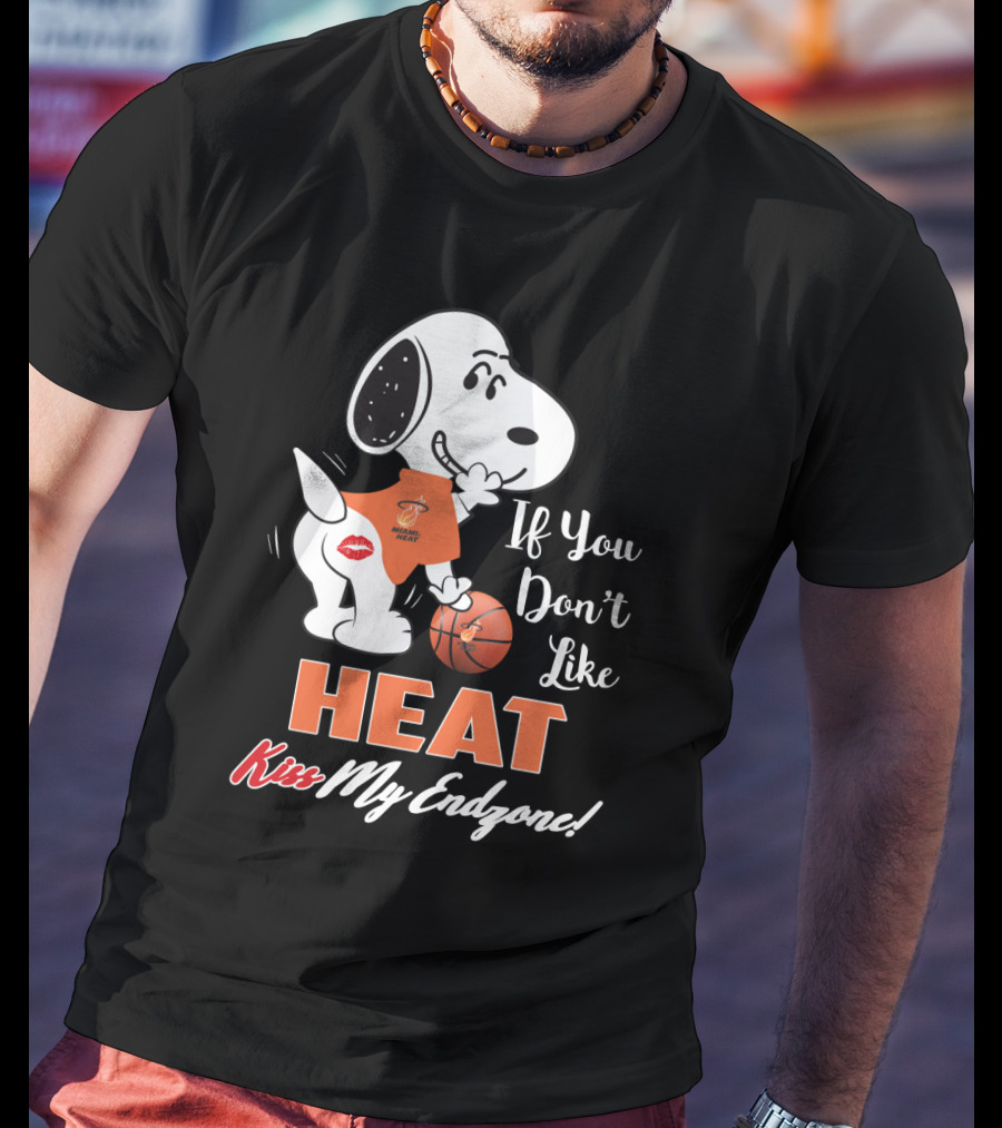 If You Don't Like Heat Kiss My Endzone Snoopy Miami Heat Fans T-Shirt