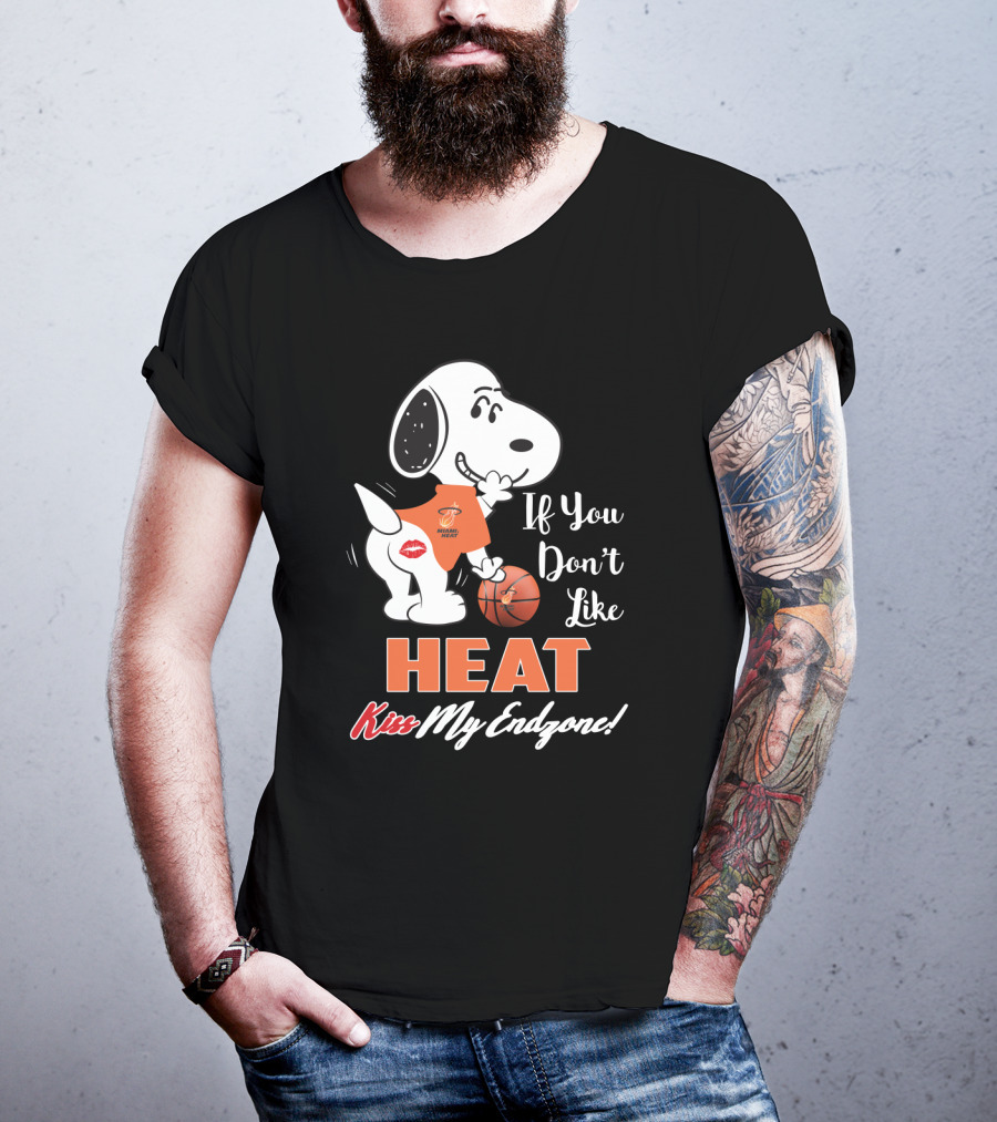 If You Don't Like Heat Kiss My Endzone Snoopy Miami Heat Fans T-Shirt