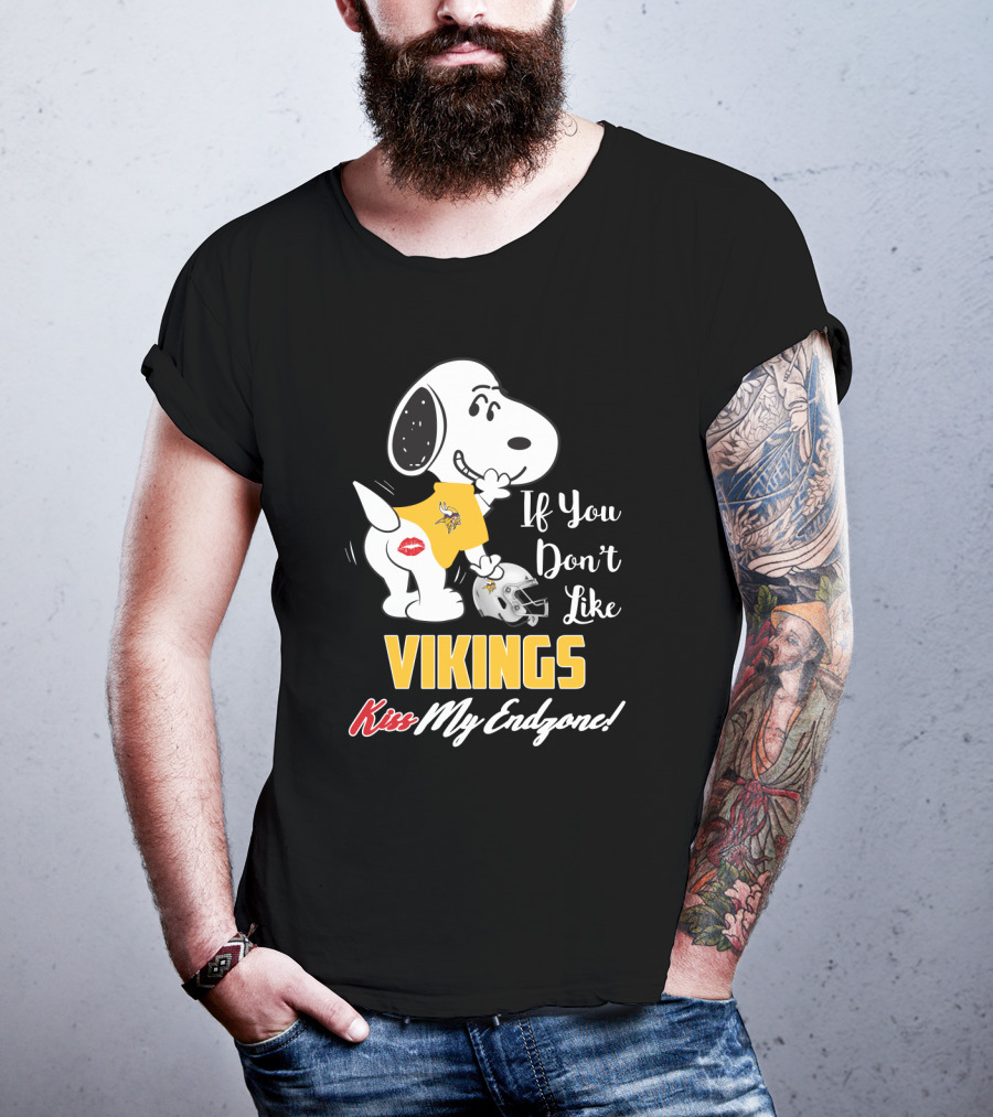 Snoopy If You Don’t Like Vikings Kiss My Endzone Minnesota Vikings Fans T-Shirt