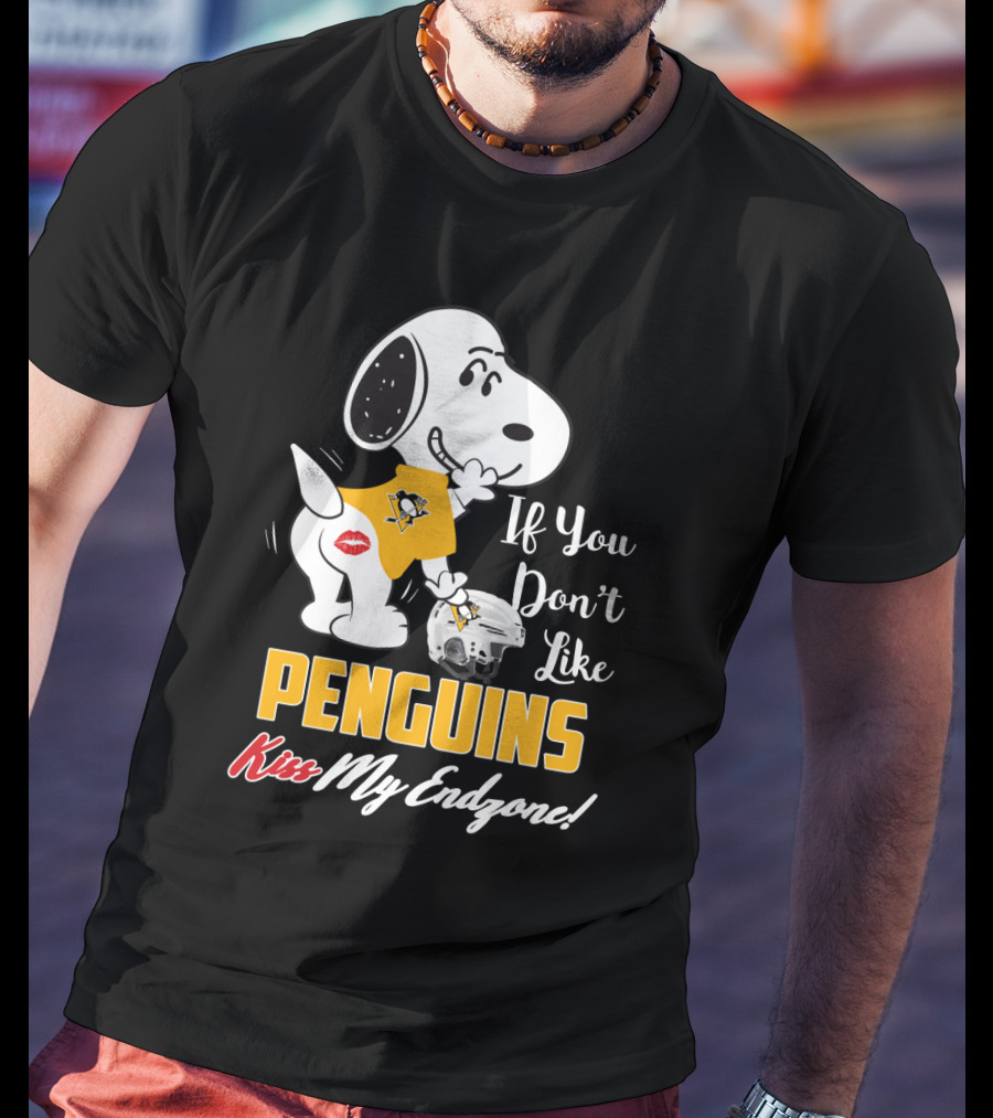 If You Don't Like Penguins Kiss My Endzone Snoopy Pittsburgh Penguins T-Shirt