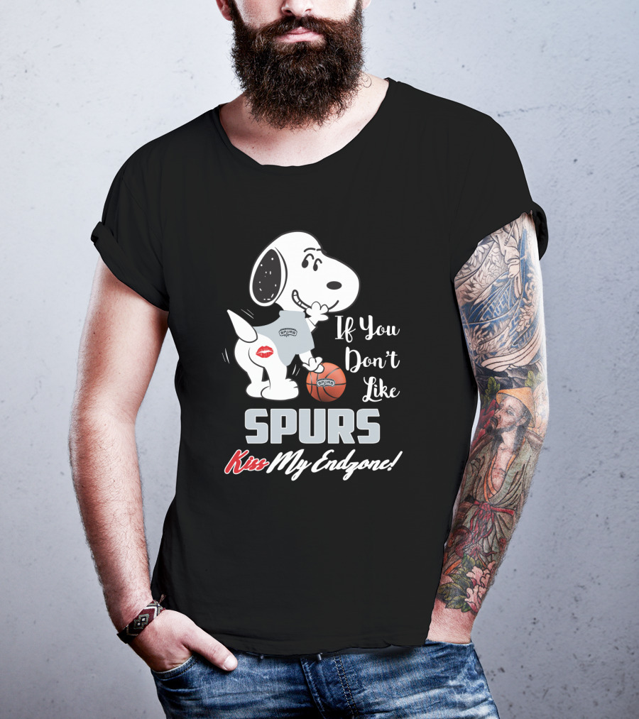 If You Don't Like Spurs Kiss My Endzone Snoopy San Antonio Spurs T-Shirt