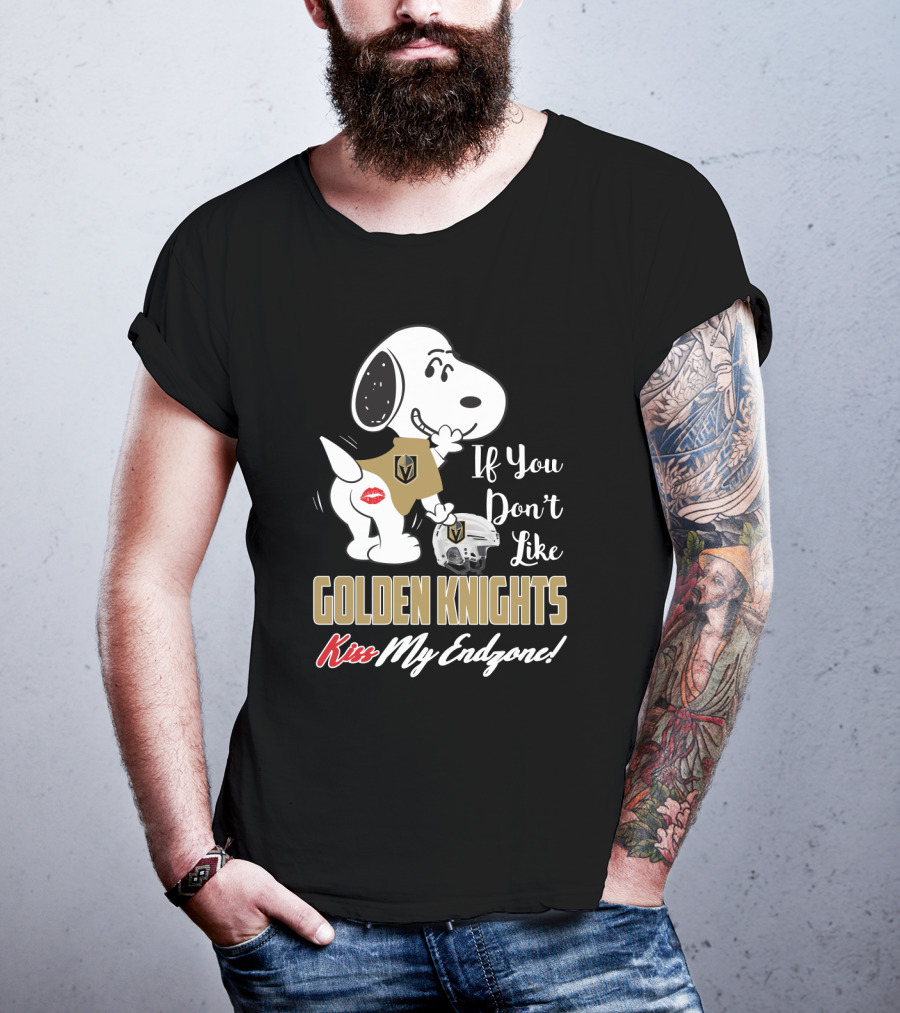 Snoopy If You Don't Like Golden Knights Kiss My Endzone T-Shirt