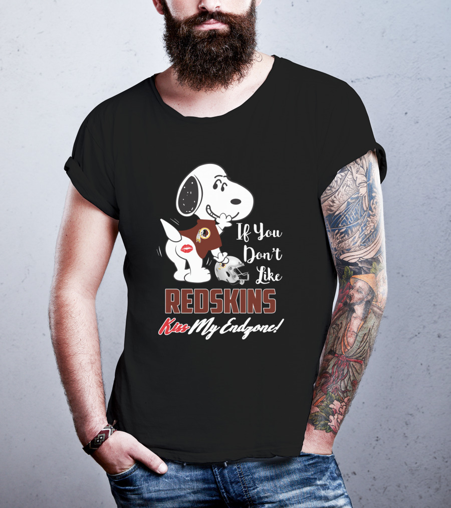 If You Don't Like Redskins Kiss My Endzone Snoopy Washington Redskins Fans T-Shirt