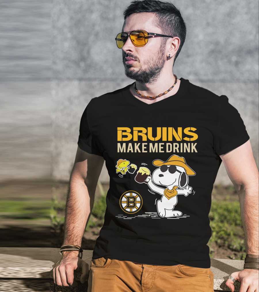 Bruins Make Me Drink Snoopy Boston Fans T-Shirt