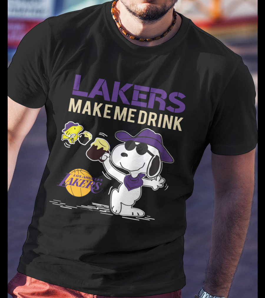 Snoopy Los Angeles Lakers Make Me Drink T-Shirt