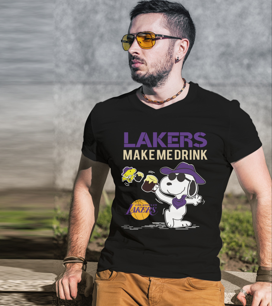 Snoopy Los Angeles Lakers Make Me Drink T-Shirt