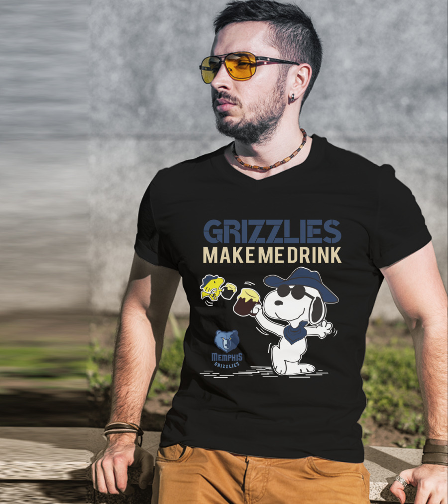 Grizzlies Make Me Drink Memphis Grizzlies Snoopy T-Shirt