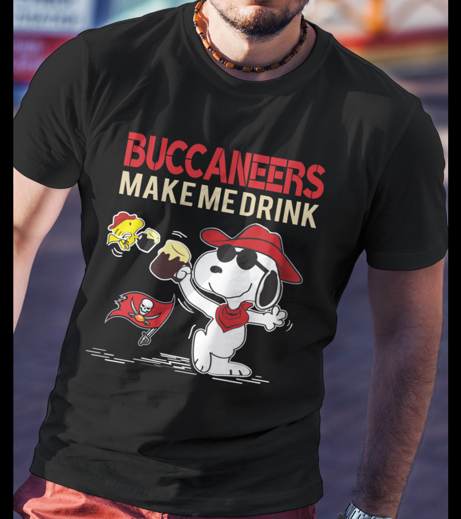 Buccaneers Make Me Drink Snoopy Peanuts Tampa Bay Fans T-Shirt