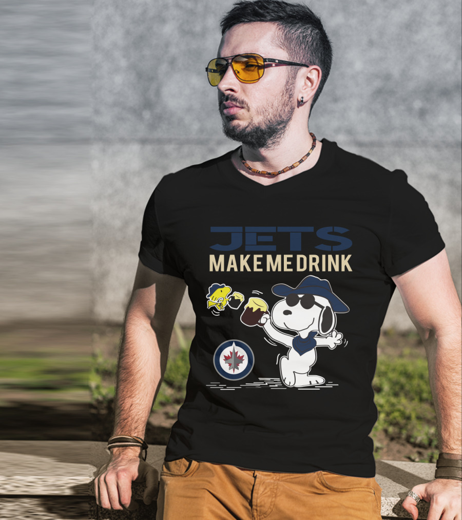 Jets Make Me Drink Snoopy Winnipeg Fans T-Shirt
