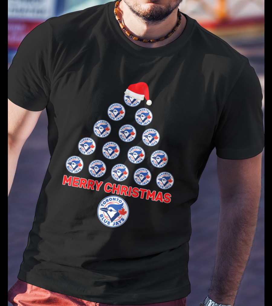 Toronto Blue Jays Christmas Tree Merry Christmas Baseball Fan T-Shirt