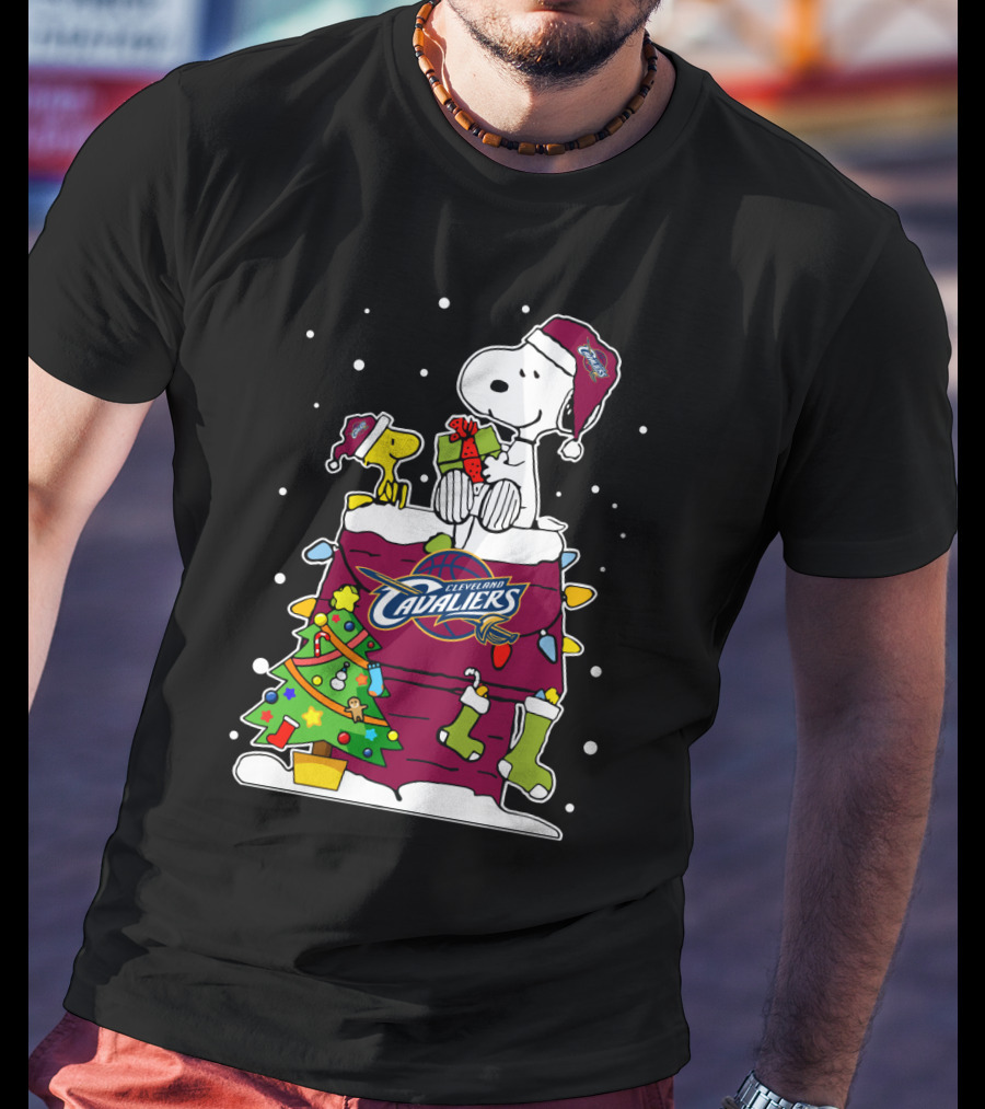Cleveland Cavaliers Snoopy Christmas Peanuts Basketball Holiday T-Shirt