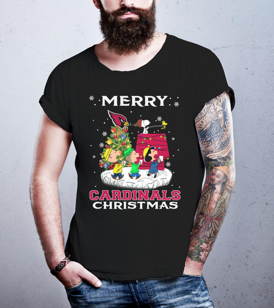 Merry Christmas Arizona Cardinals Snoopy Fans T-Shirt