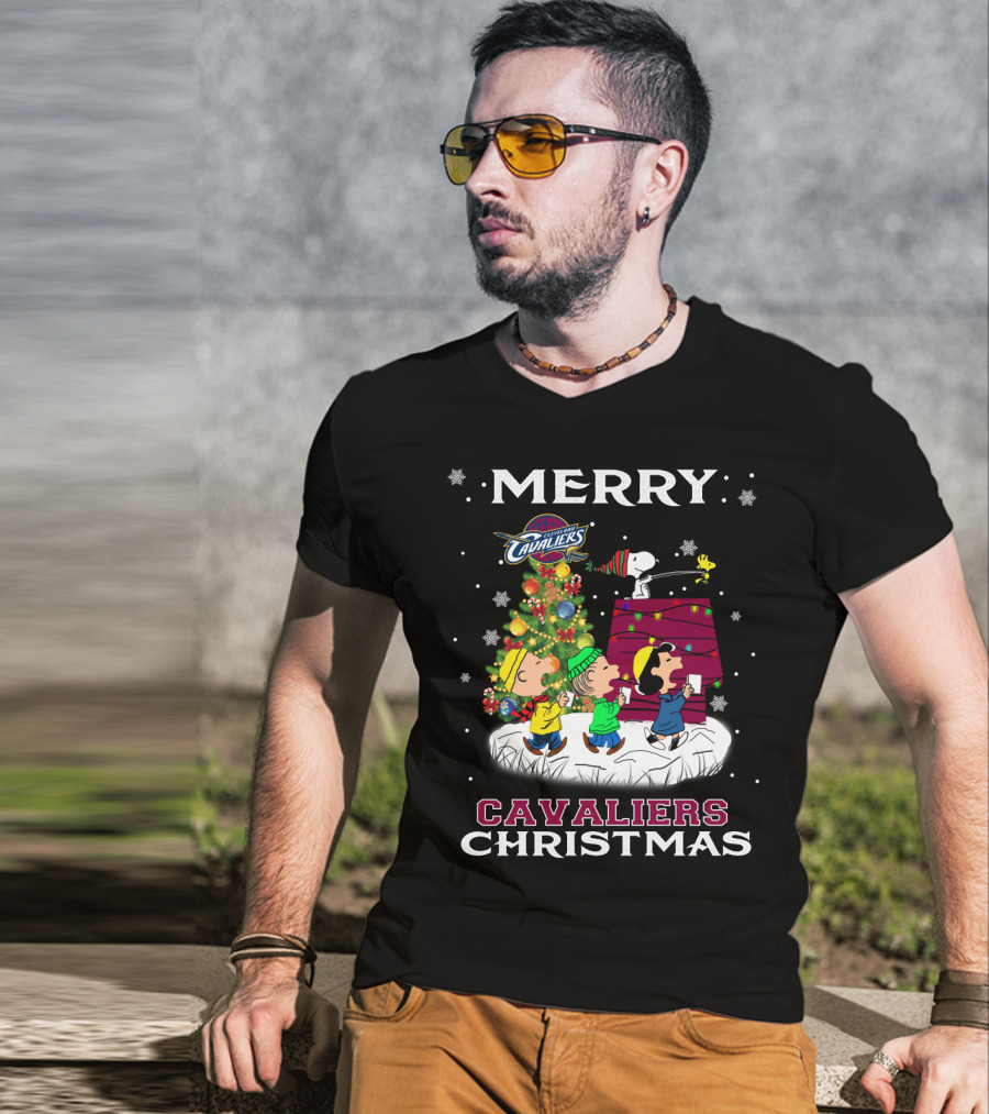 Merry Cavaliers Christmas Cleveland Snoopy Cavaliers T-Shirt