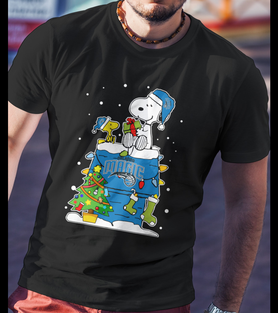 Snoopy And Woodstock Christmas With Orlando Magic Fans T-Shirt