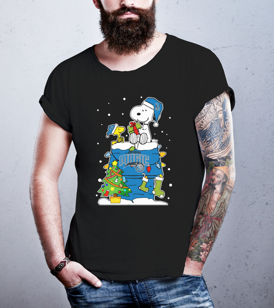 Snoopy And Woodstock Christmas With Orlando Magic Fans T-Shirt