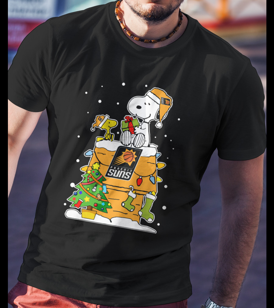 Snoopy And Woodstock Celebrate Phoenix Suns Christmas T-Shirt
