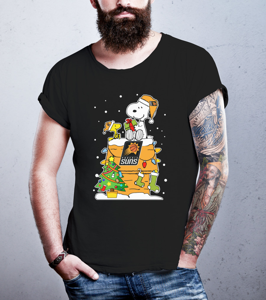 Snoopy And Woodstock Celebrate Phoenix Suns Christmas T-Shirt