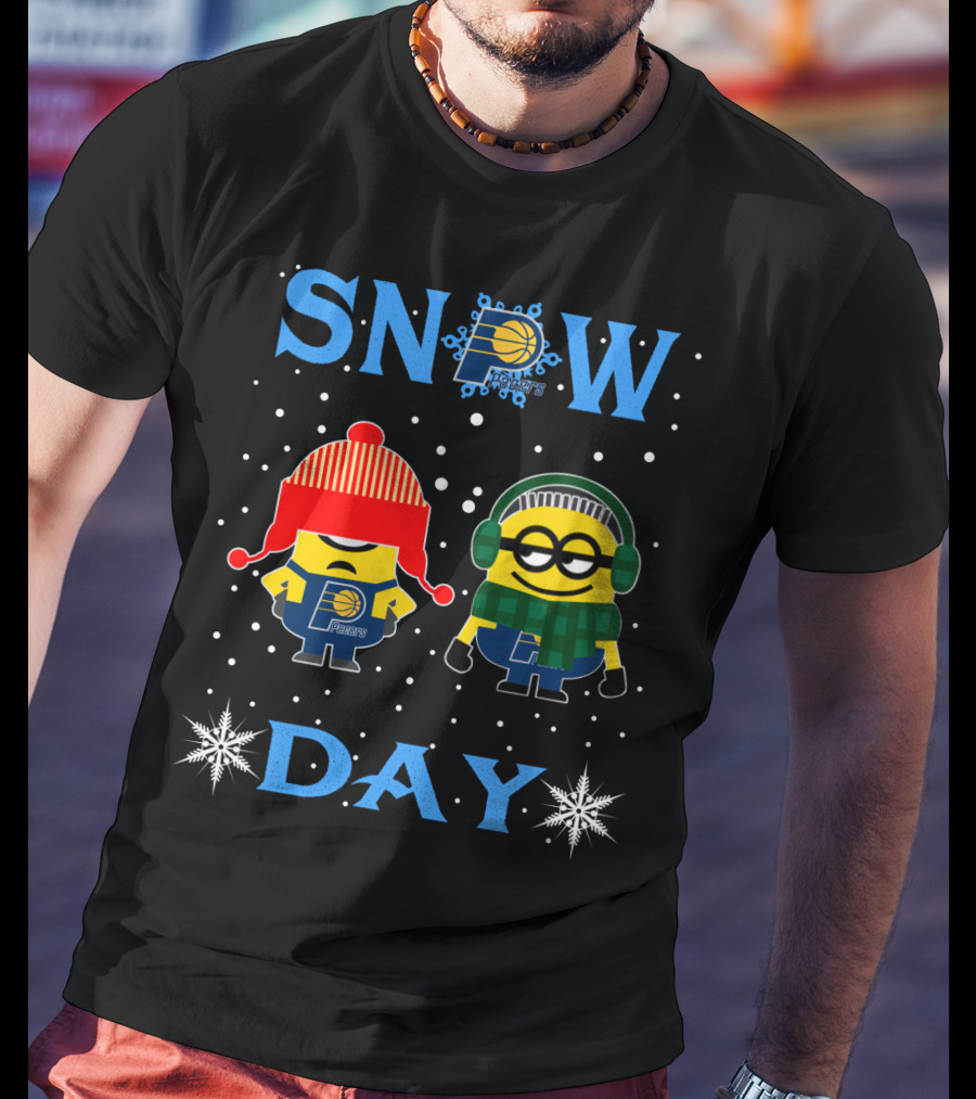 Snow Day Indiana Pacers Minions Fans Winter Fun T-Shirt