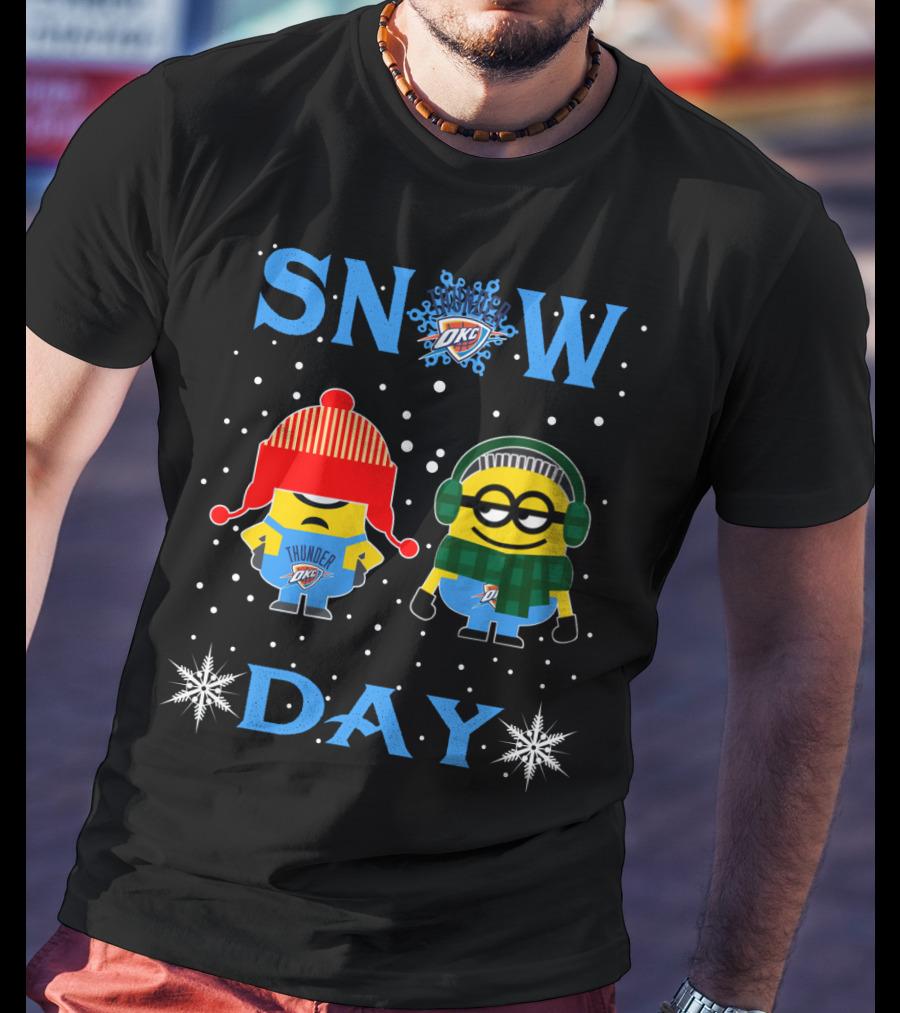 Snow Day Oklahoma City Thunder Minion Collaboration T-Shirt