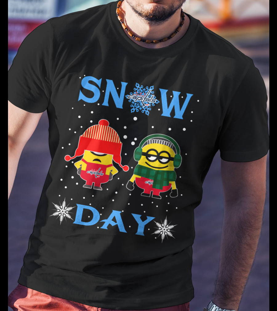 Washington Capitals Winter Minions Snow Day Fun T-Shirt