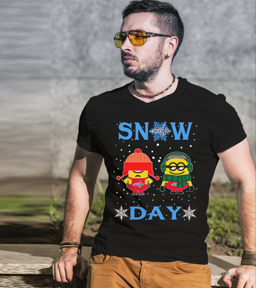 Washington Capitals Winter Minions Snow Day Fun T-Shirt