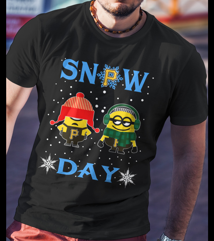 Snow Day Minions Pittsburgh Pirates Winter T-Shirt