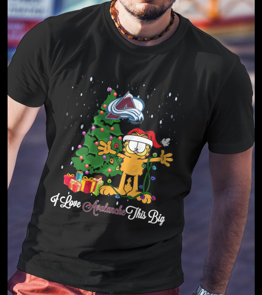 Garfield Christmas I Love Colorado Avalanche This Big Snow Tree Holiday T-Shirt