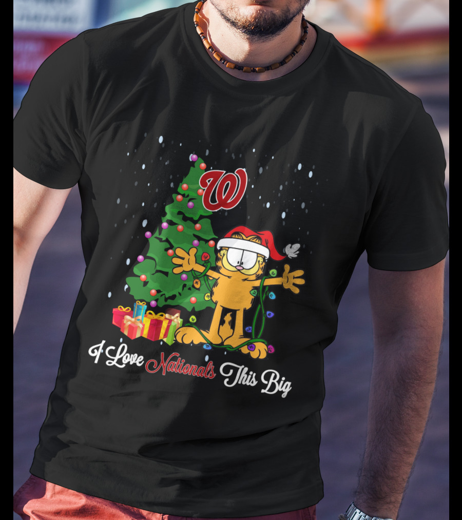 I Love Nationals This Big Garfield Christmas Tree Washington T-Shirt