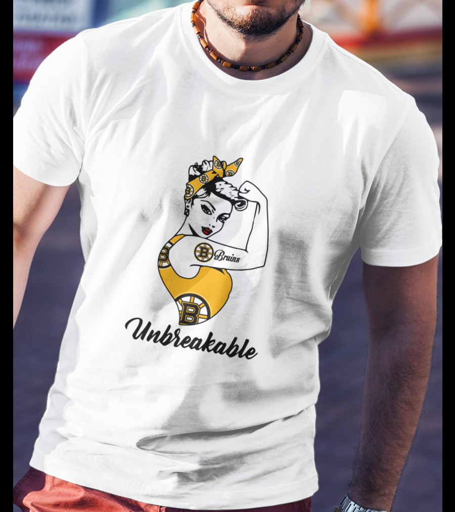 Unbreakable Boston Bruins Strong Girl Empowerment T-Shirt