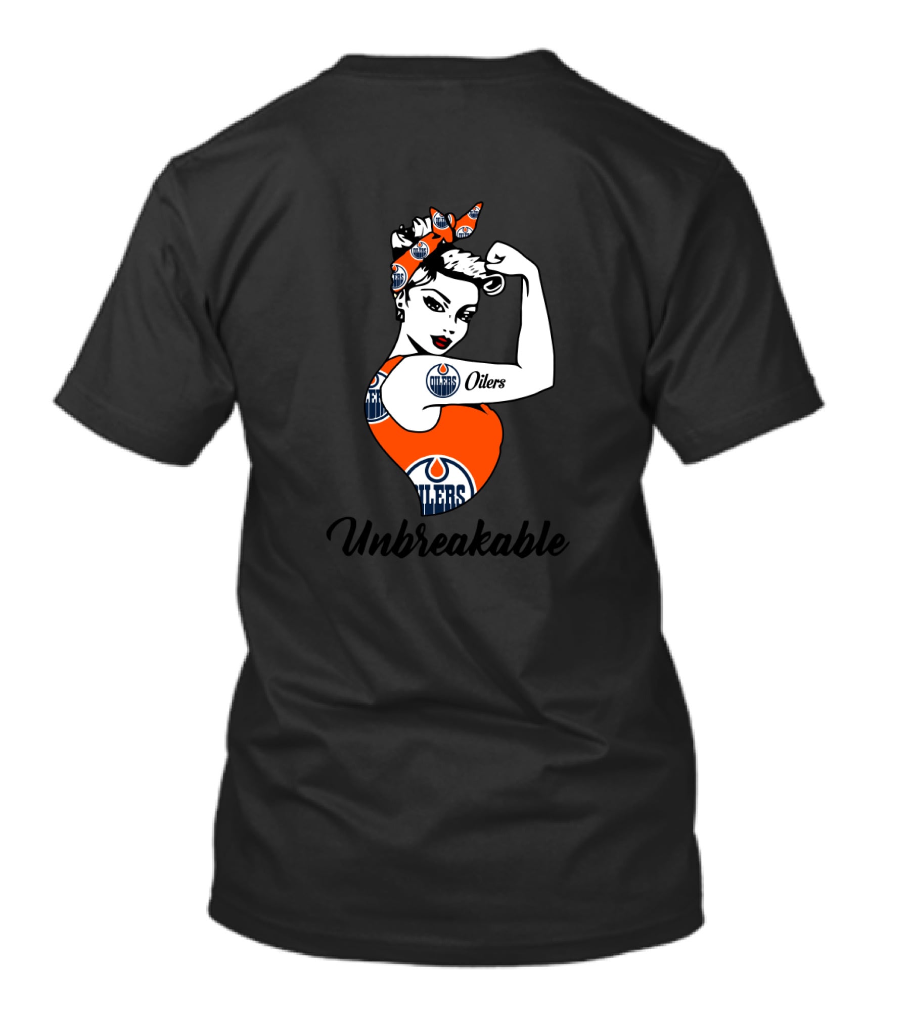 Edmonton Oilers Unbreakable Strong Girl Empowerment T-Shirt