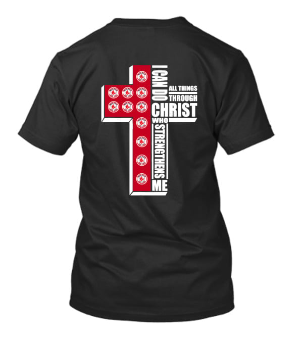 Boston Red Sox I Can Do All Things Through Christ Who Strengthens Me Cross T-Shirt