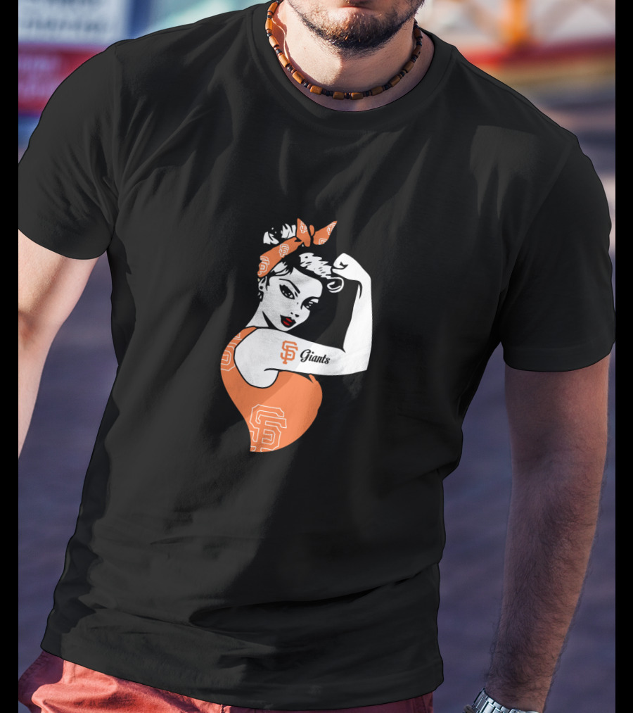 San Francisco Giants Unbreakable Strong Girl Tattoo T-Shirt