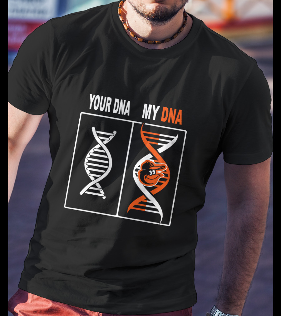 Baltimore Orioles DNA With Iconic Logo Design Comparison T-Shirt