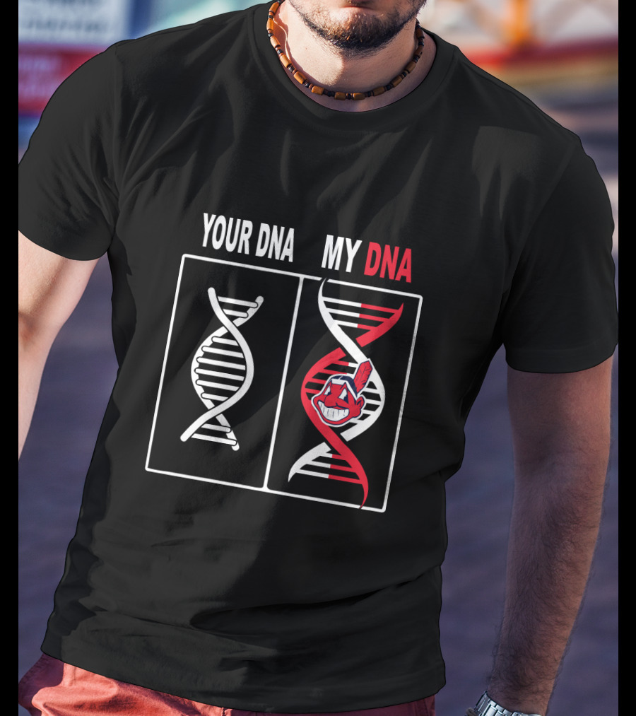 Your DNA My DNA Cleveland Indians Logo Integration T-Shirt