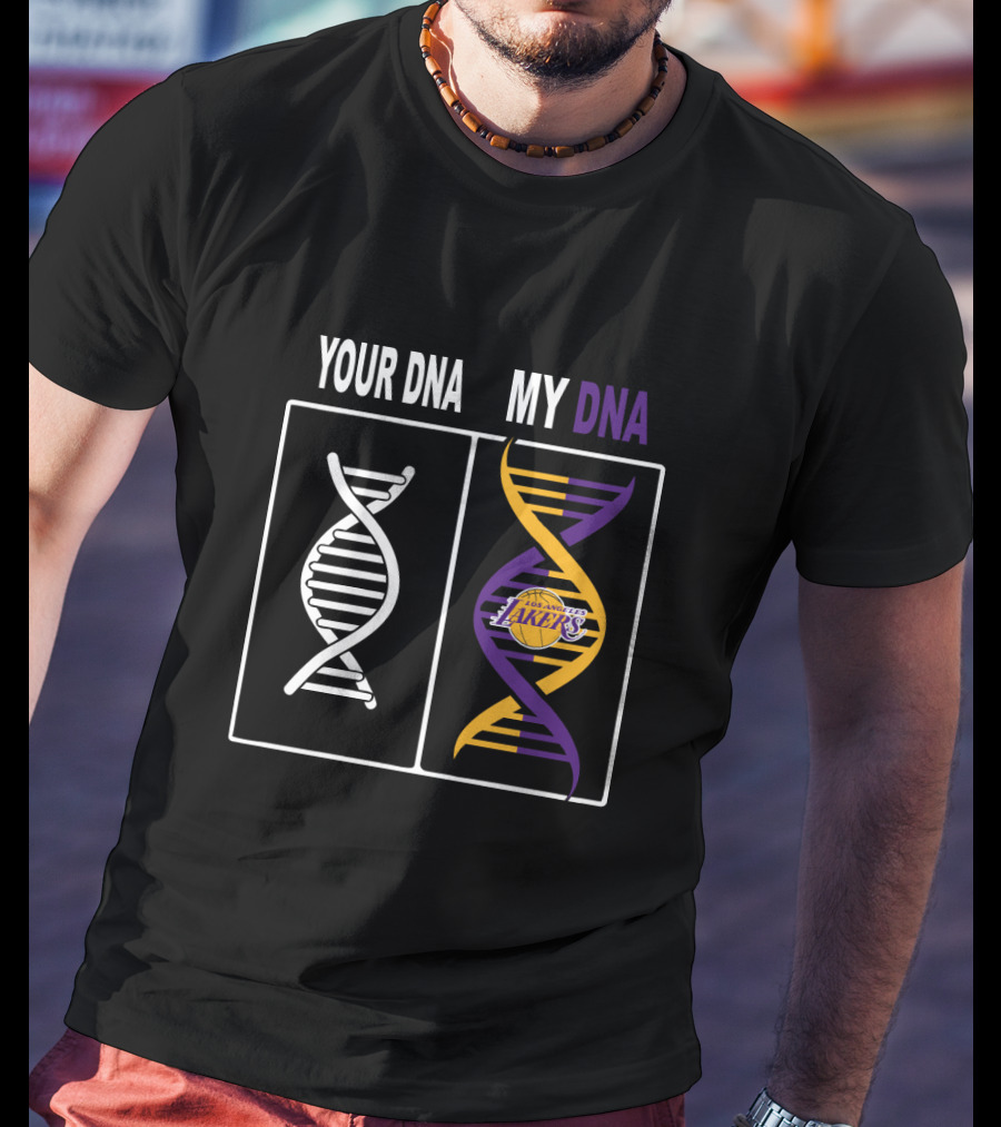 Your Dna My Dna Los Angeles Lakers Fan Symbolic Dna Double Helix T-Shirt