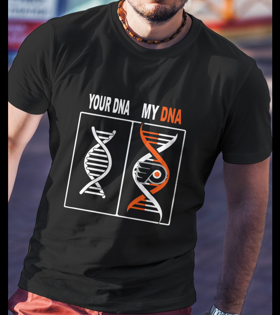 Your DNA My DNA Philadelphia Flyers Hockey Fan Logo Representation T-Shirt