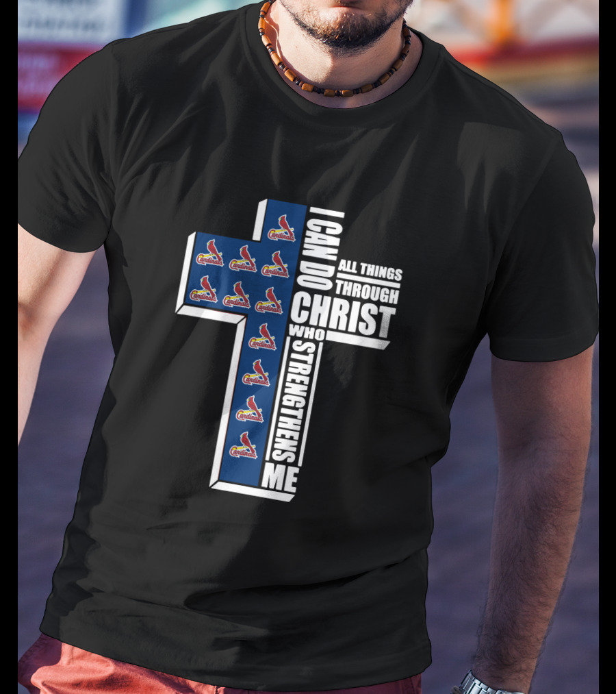 I Can Do All Things Through Christ Cardinals Logo Faith T-Shirt