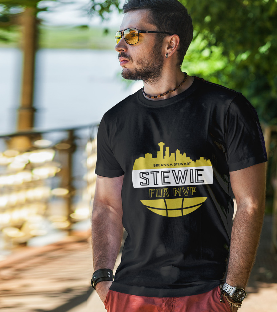 Breanna Stewart Stewie For MVP Seattle Skyline Basketball Fan T-Shirt