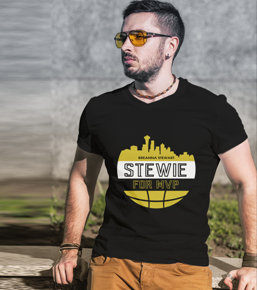 Breanna Stewart Stewie For MVP Seattle Skyline Basketball Fan T-Shirt