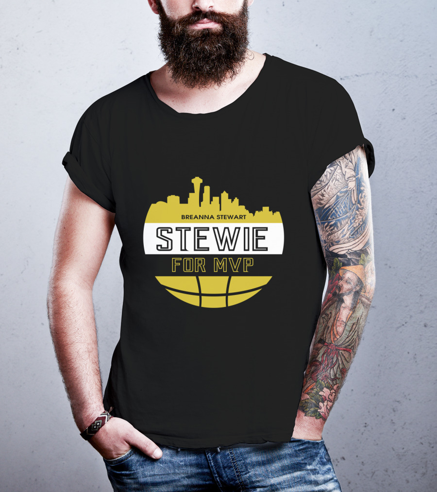 Breanna Stewart Stewie For MVP Seattle Skyline Basketball Fan T-Shirt